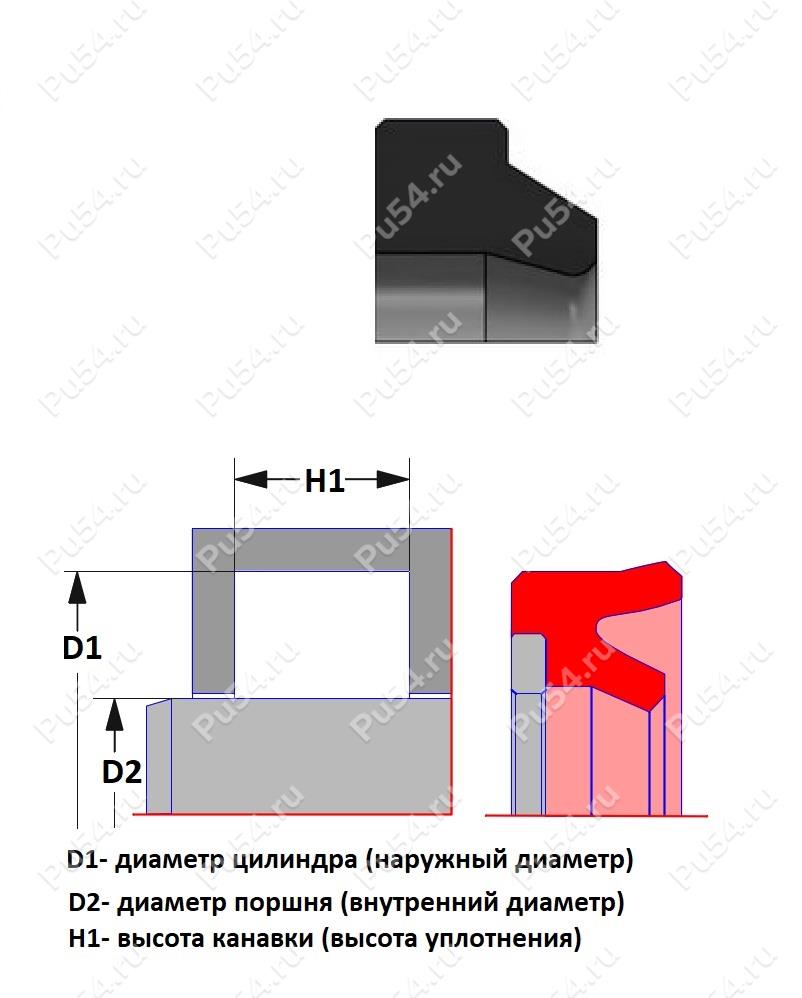 Грязесъемник тип DA105 25*33*4/7, Código de product 70-02-002586, Poliuretano, PU54/M92/красный, Imagen №1