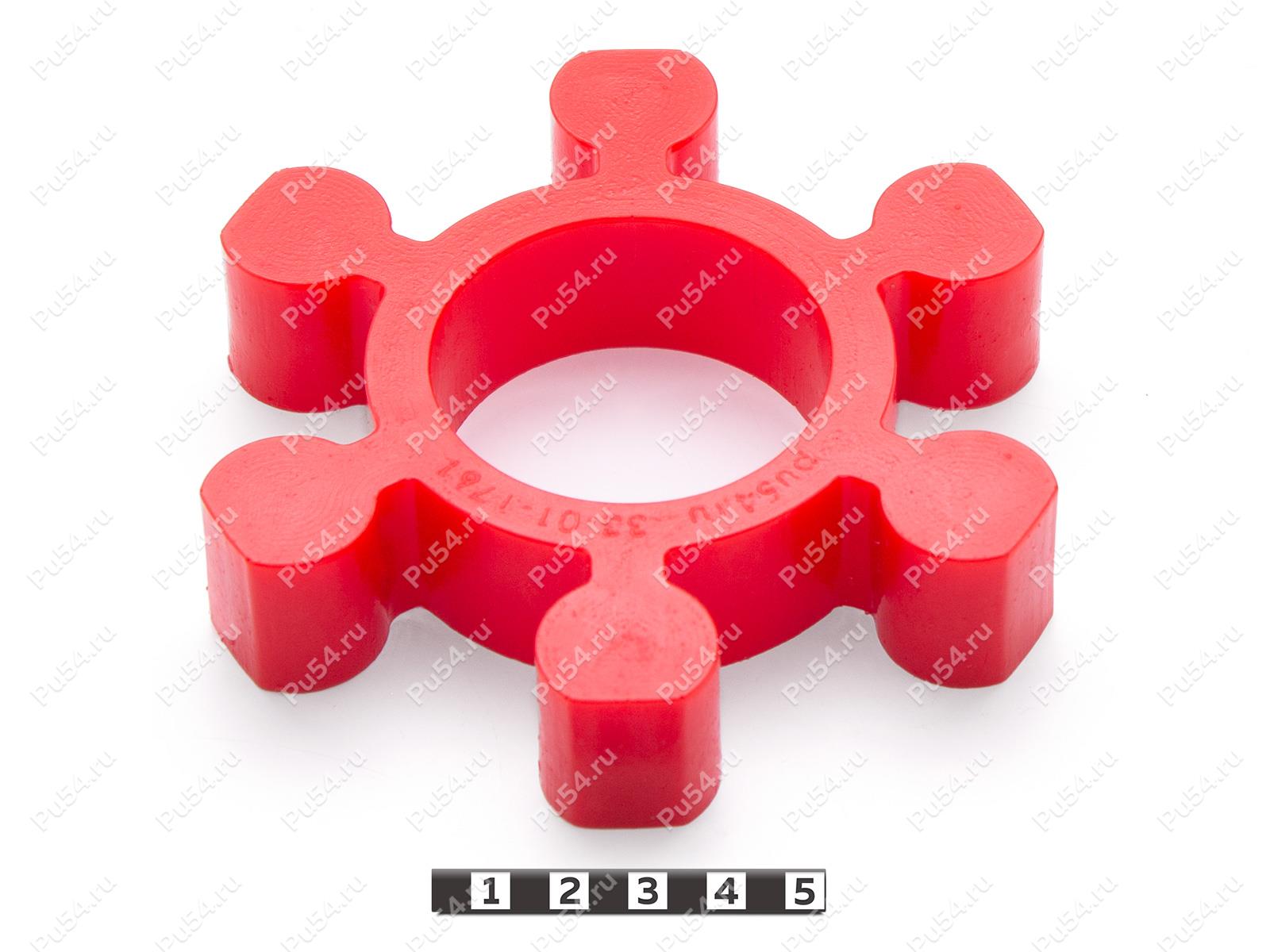 Вставка упругой муфты D124 x d54 x H25, Código de product 33-01-1761, Poliuretano, PU54/M92/красный, Imagen №1