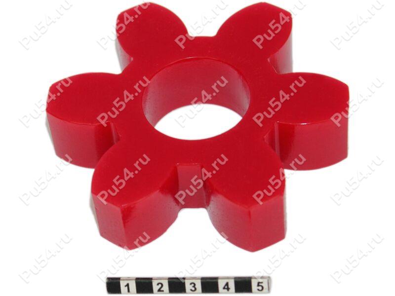 Flexible inserto (araña) para curvada mandíbula acoplamiento D96 x d35 x H 22 (6 haces), Código de product 33-01-1001, Poliuretano, PU54/K65/rojo, Imagen №1