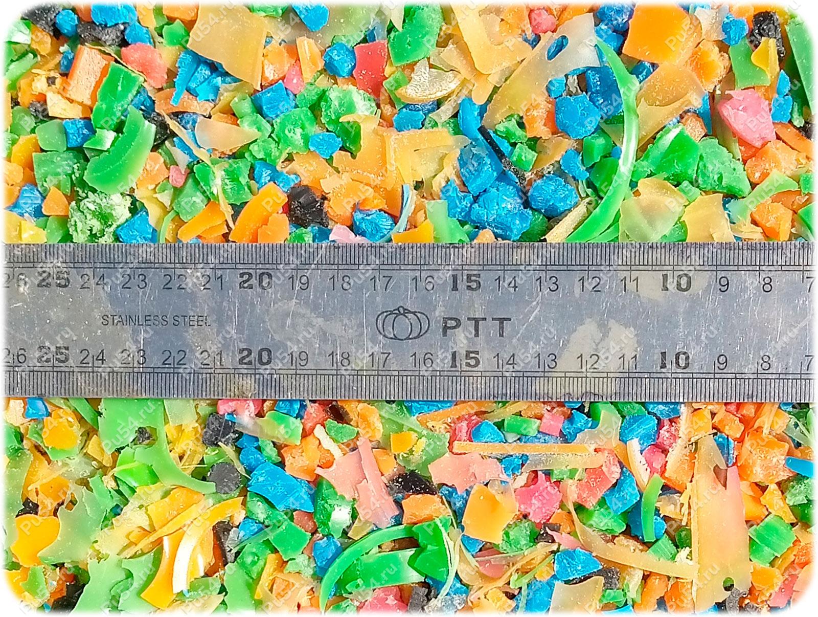 Urethane crumbs, more than 5 mm, Código de product 34-08-003-3, Poliuretano, azul, Imagen №1