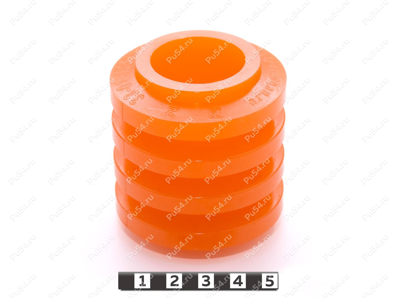 Втулка МУВП D56 x d30 x H60, Código de product 33-01-1654, Poliuretano, PU54/M72/оранжевый, Imagen №1