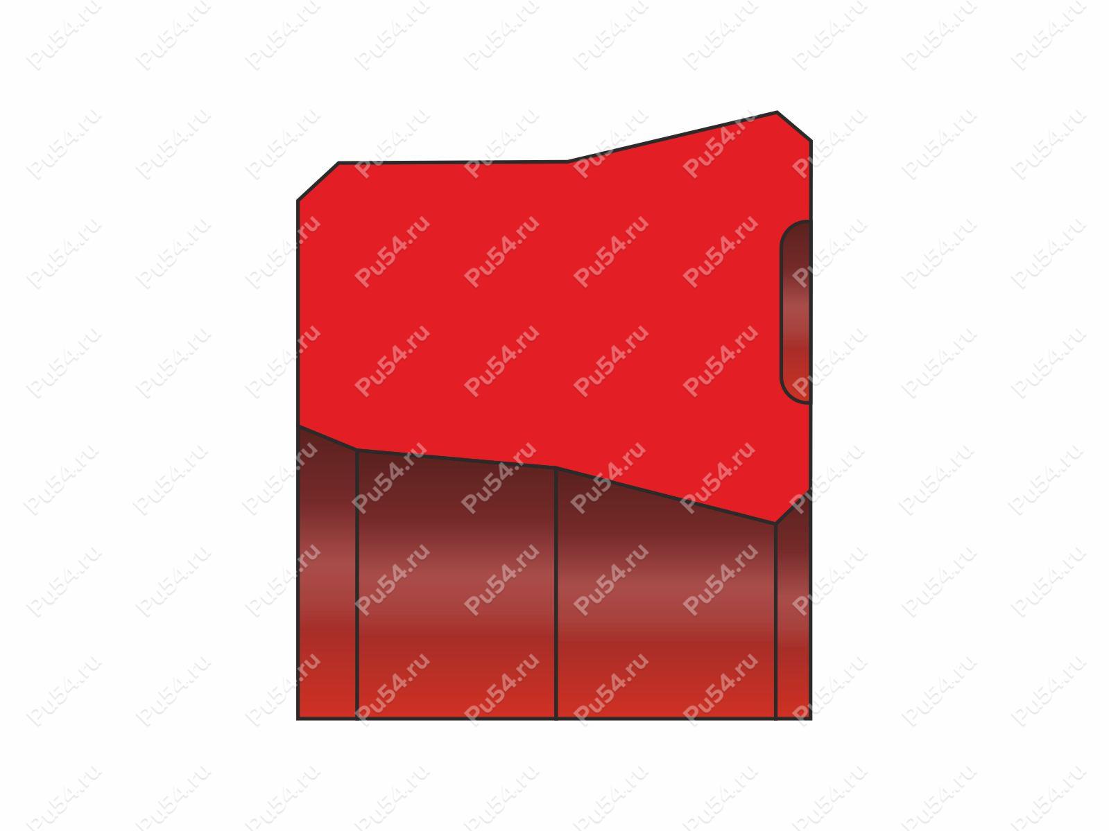 Уплотнение штока 25.4x19.05x3.175/L=3.5052, аналог 611 HALLITE (4410000), Código de product 70-08-984001, Poliuretano, PU54/M92/красный, Imagen №1
