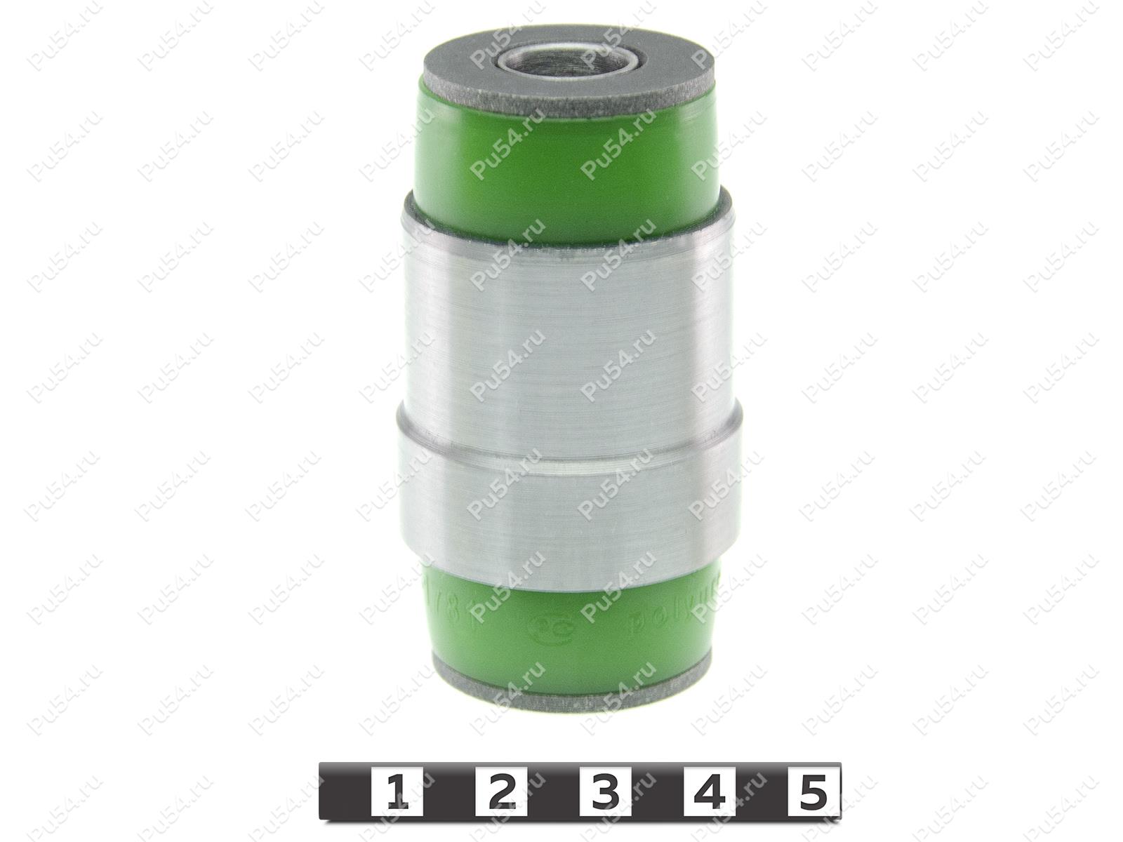 Lower lateral control arm silent block, rear suspension, pressed-in, Código de product 3-06-1781, Poliuretano, PU54/M80/verde, Imagen №1