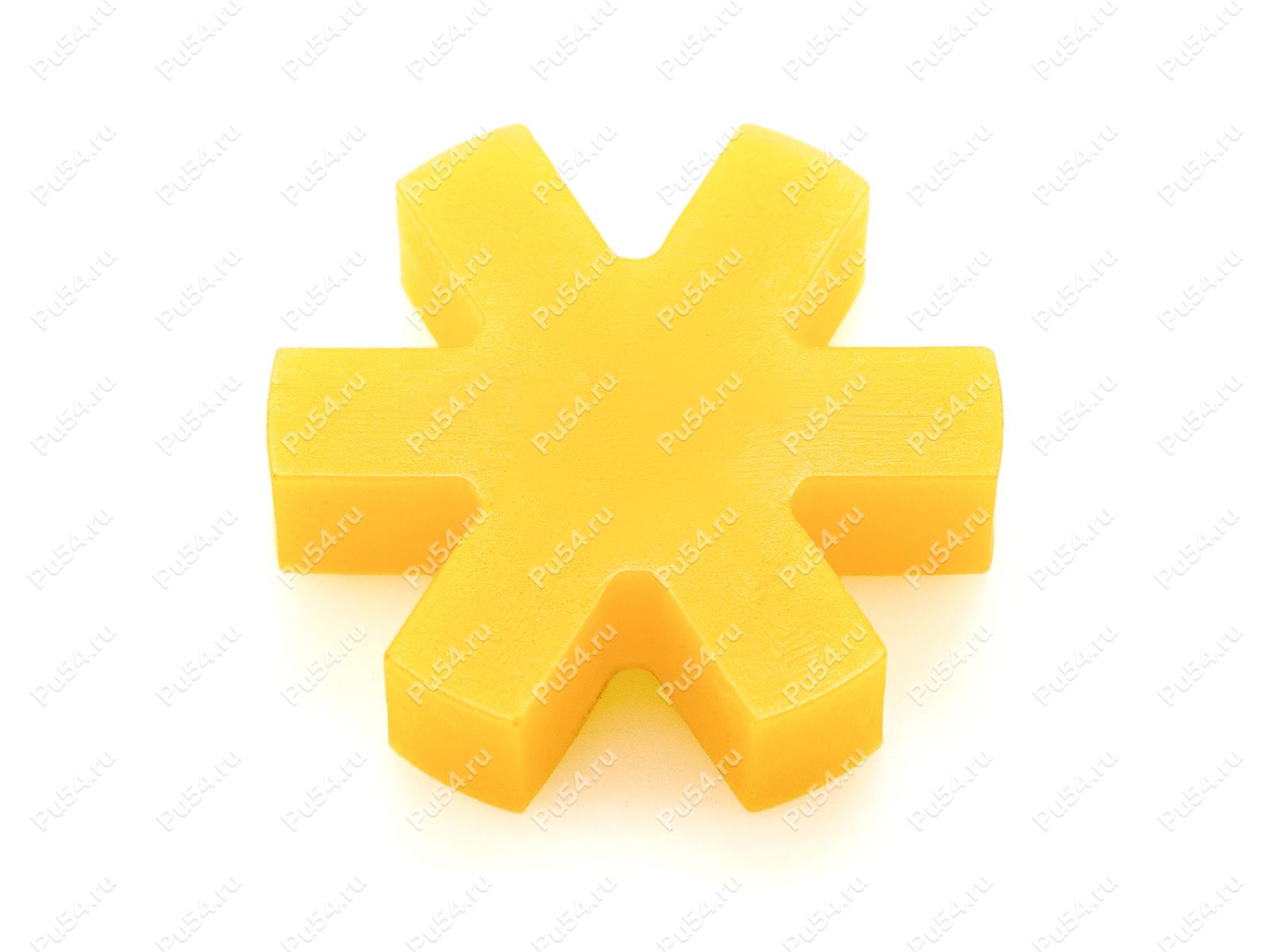 Вставка упругой муфты эластичная (звездочка) 112*62*30, Código de product 33-01-1406, Poliuretano, PU54/E95/желтый, Imagen №1