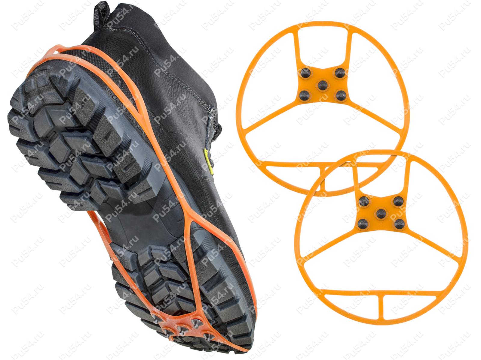 Ice cleats for footwear, "round", Código de product 45-00-003, Poliuretano, PU54/M71/verde, Imagen №1