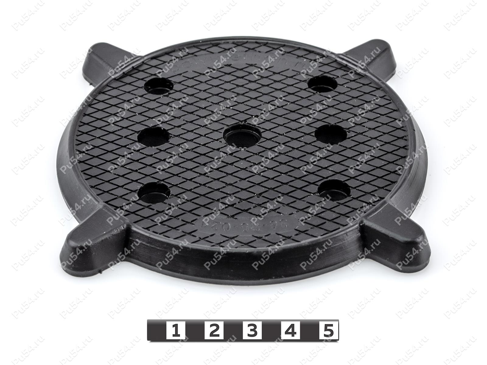 Base de montaje del recipiente, 10 mm, para perno M10, Código de product 36-00-024, Poliuretano, PU54/M80/negro, Imagen №1