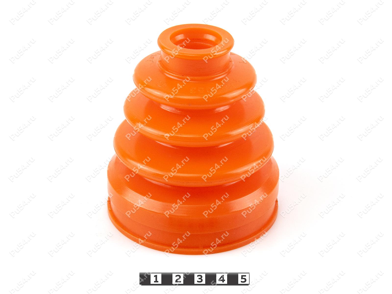 CV-joint dust boot (inner), front suspension, Código de product 1-05-053, Poliuretano, PU54/M71/naranja, Imagen №1