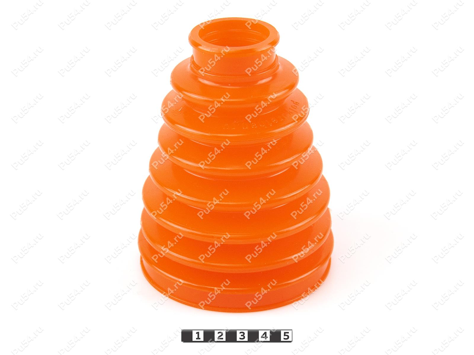 CV-joint dust boot (outer), front suspension, Código de product 1-05-044, Poliuretano, PU54/M71/naranja, Imagen №1