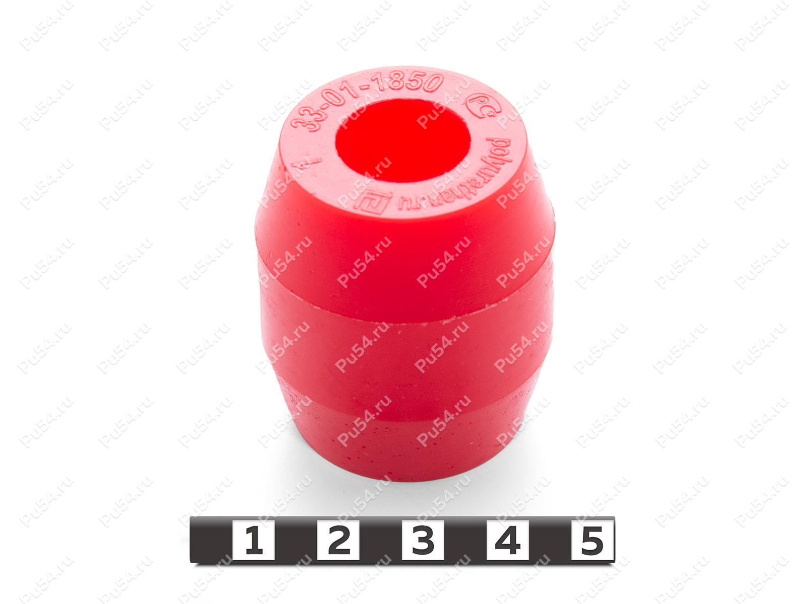 Вставка упругой муфты D36 x d16 x H42 мм., Código de product 33-01-1850, Poliuretano, PU54/M92/красный, Imagen №1