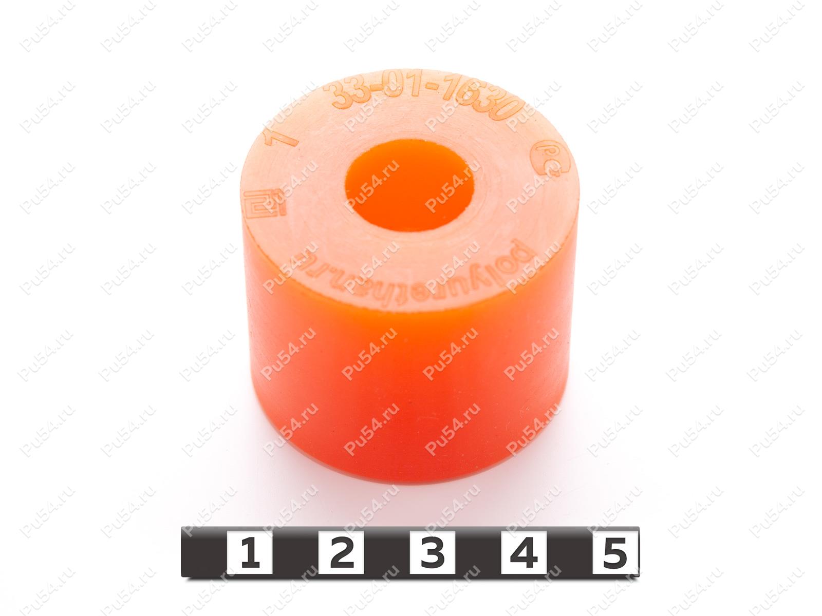 Амортизатор D 38 x d 12,5 x H 30, Código de product 33-01-1630, Poliuretano, PU54/M72/оранжевый, Imagen №1
