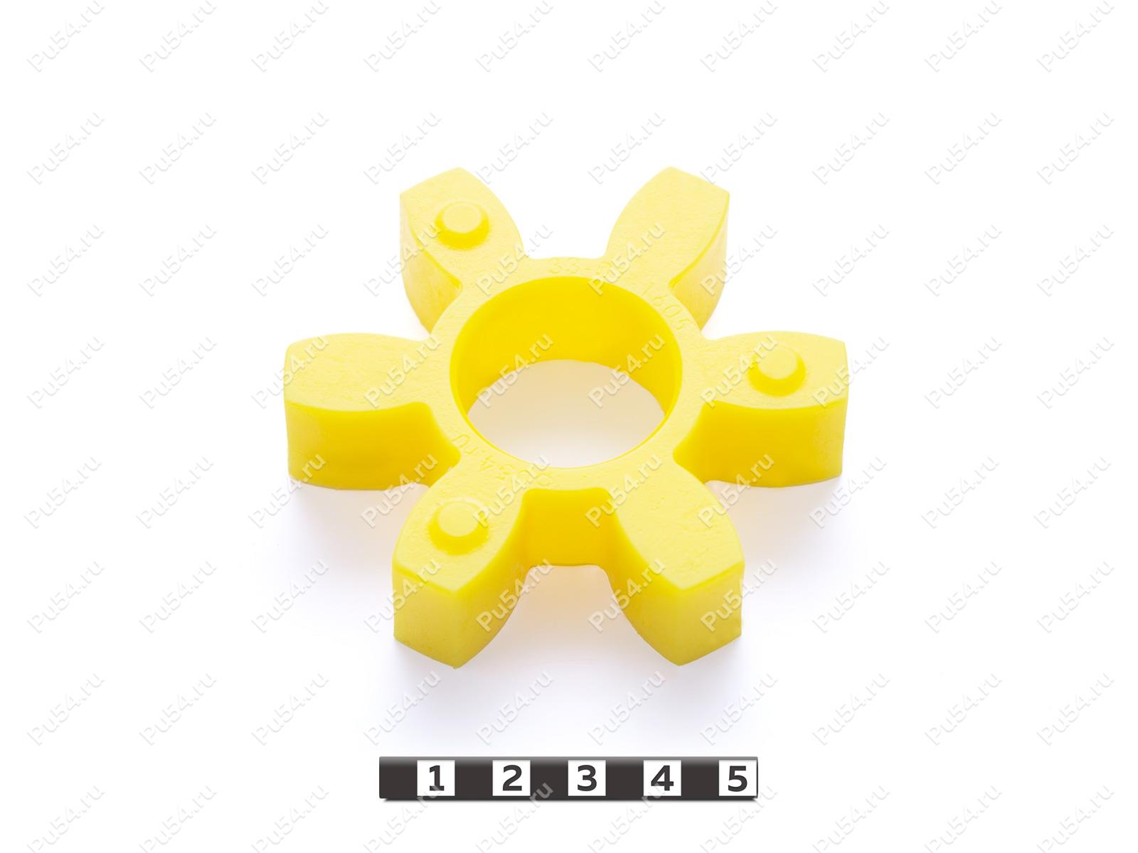 Вставка упругой муфты эластичная (звездочка) D78 x d30 x H19, Código de product 33-01-1605, Poliuretano, PU54/M95/желтый, Imagen №1