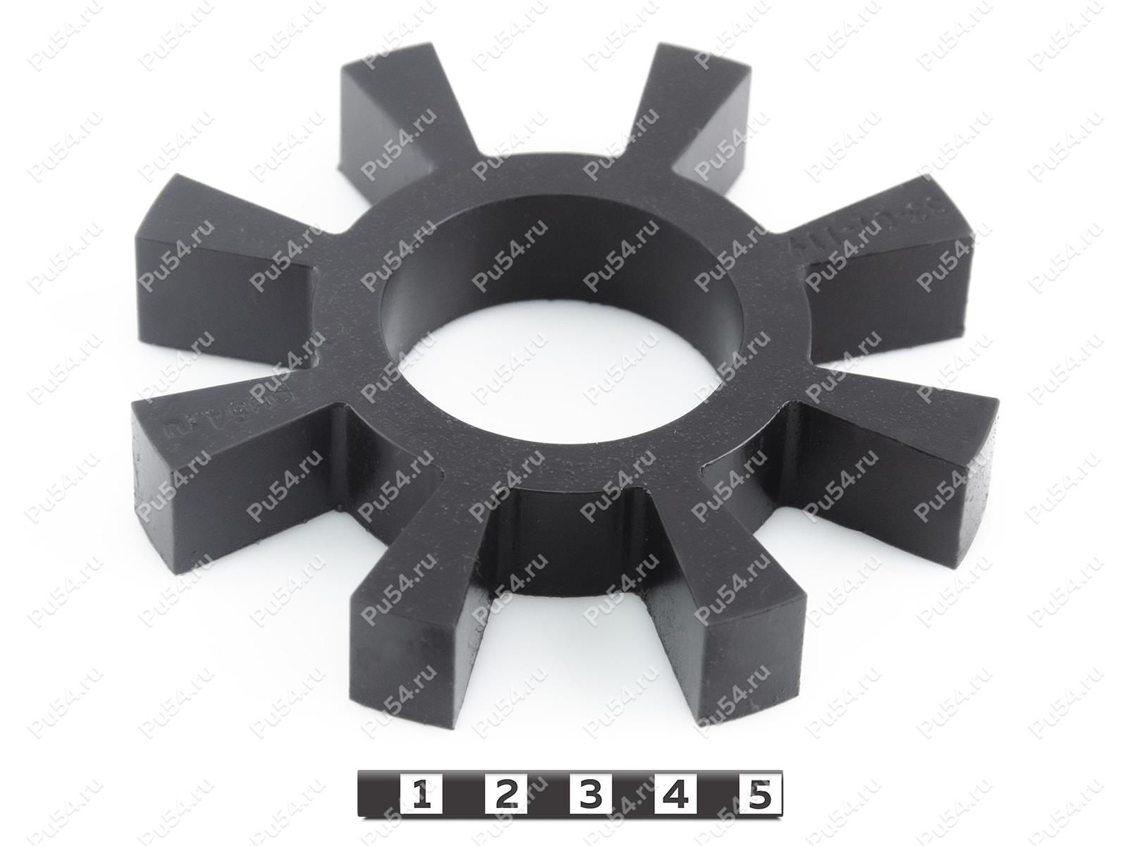 Flexible inserto (araña) para curvada mandíbula acoplamiento 110*45*18 (8 vigas), Código de product 33-01-1196, Poliuretano, PU54/E98/negro, Imagen №1
