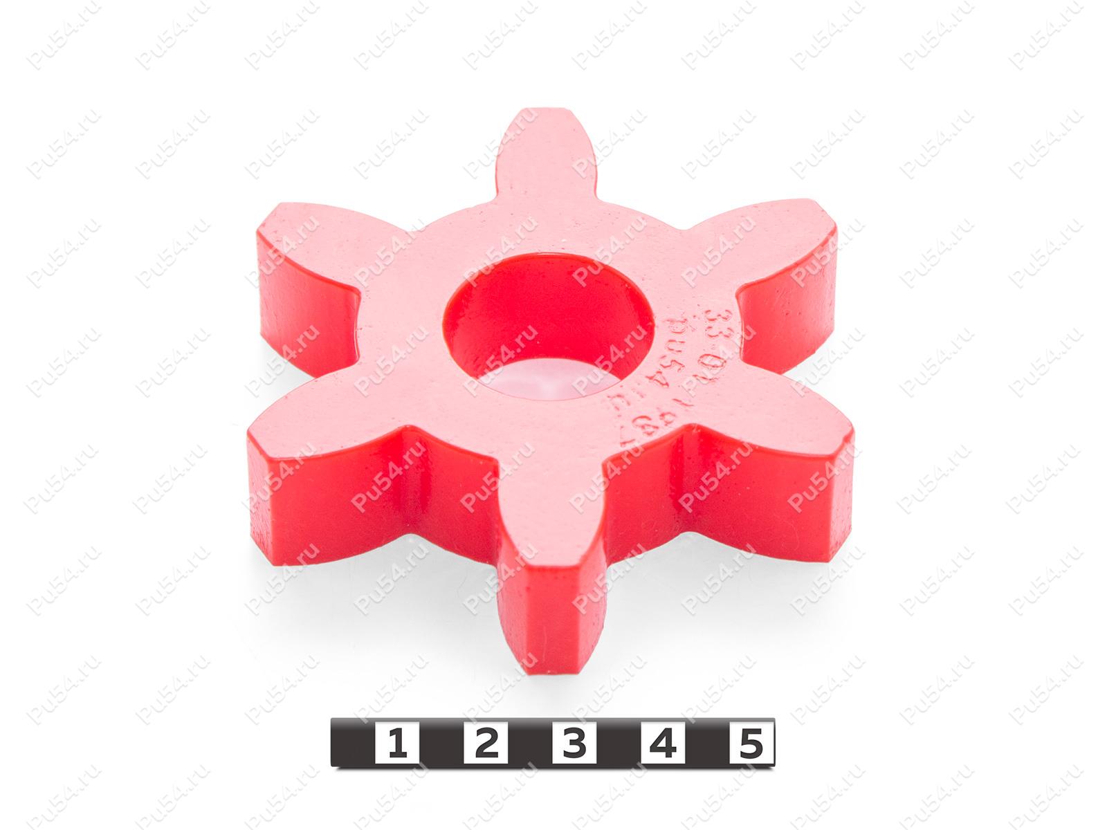 Вставка упругой муфты 80х47х25, Código de product 33-01-1987, Poliuretano, PU54/M92/красный, Imagen №1