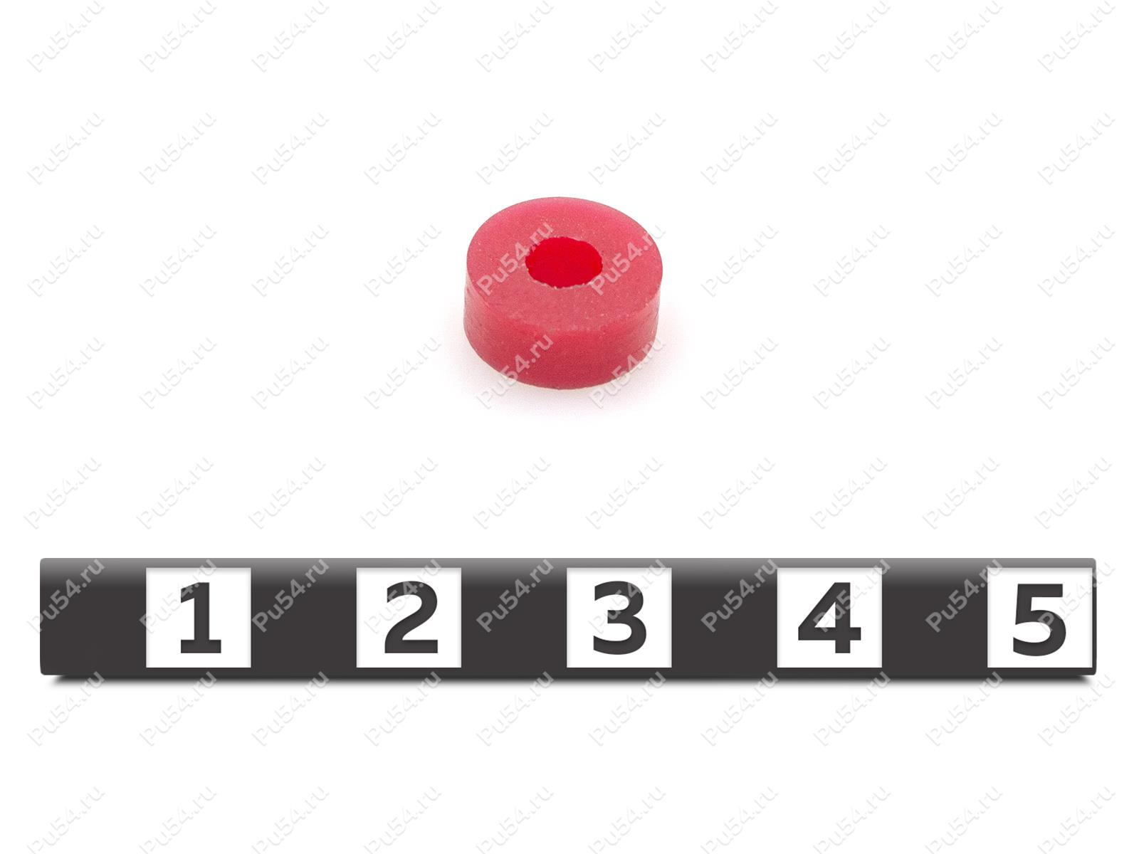 Rectangular ring D10 x d 4 x H4 mm, Código de product 33-01-1243, Poliuretano, PU54/K65/красный, Imagen №1