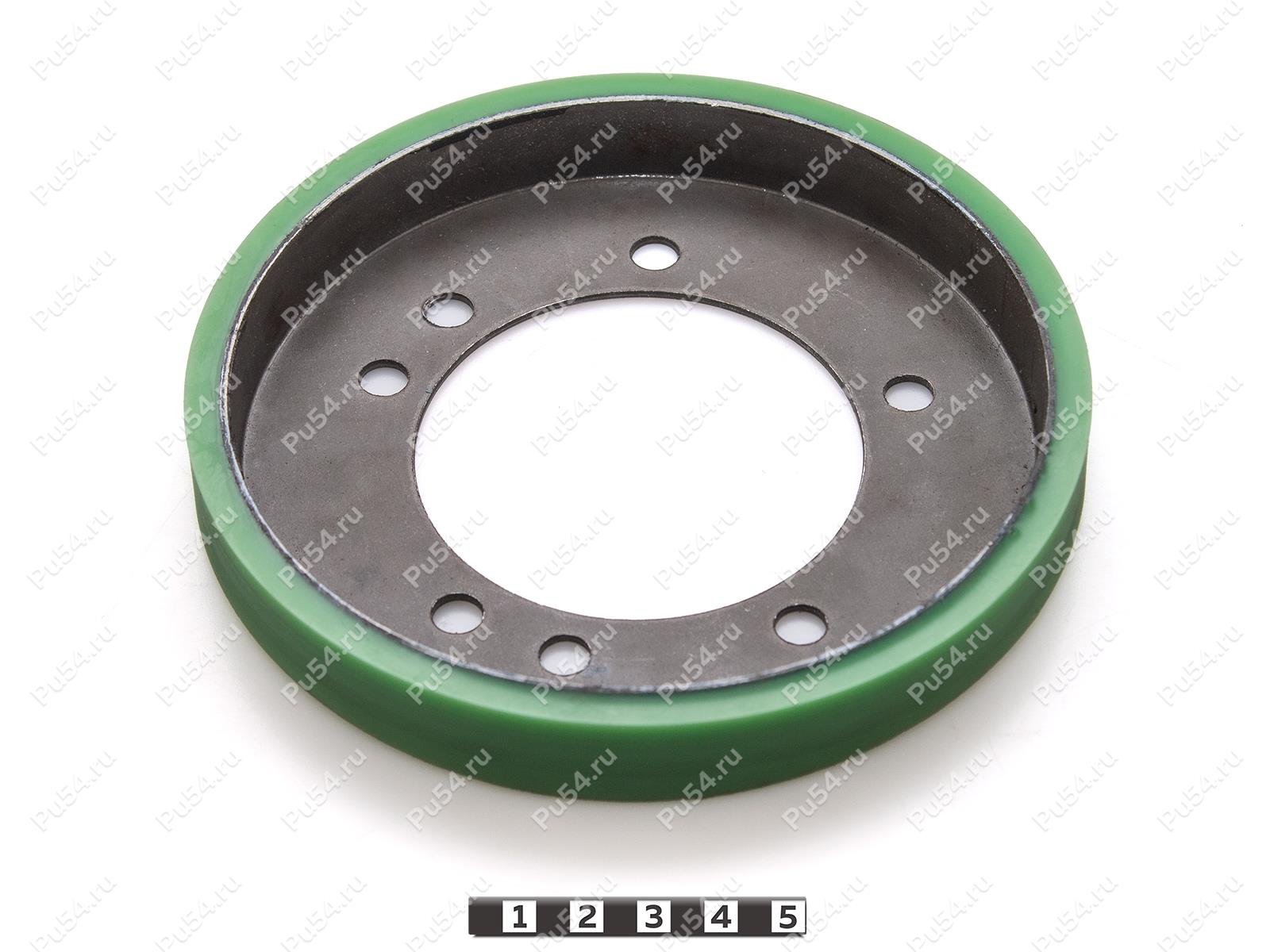 Диск фрикциона D 150 x d 140 x H 18 (восстановление), Código de product 333-01-1094, Poliuretano, PU54/M80/зеленый, Imagen №1