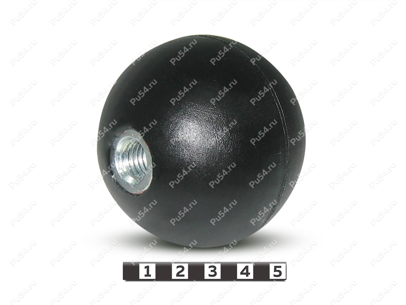 Polyurethan bola, M12 (type 1) (negro), Código de product 62-12-065-01, Poliuretano, PU54/K72/черный, Imagen №1