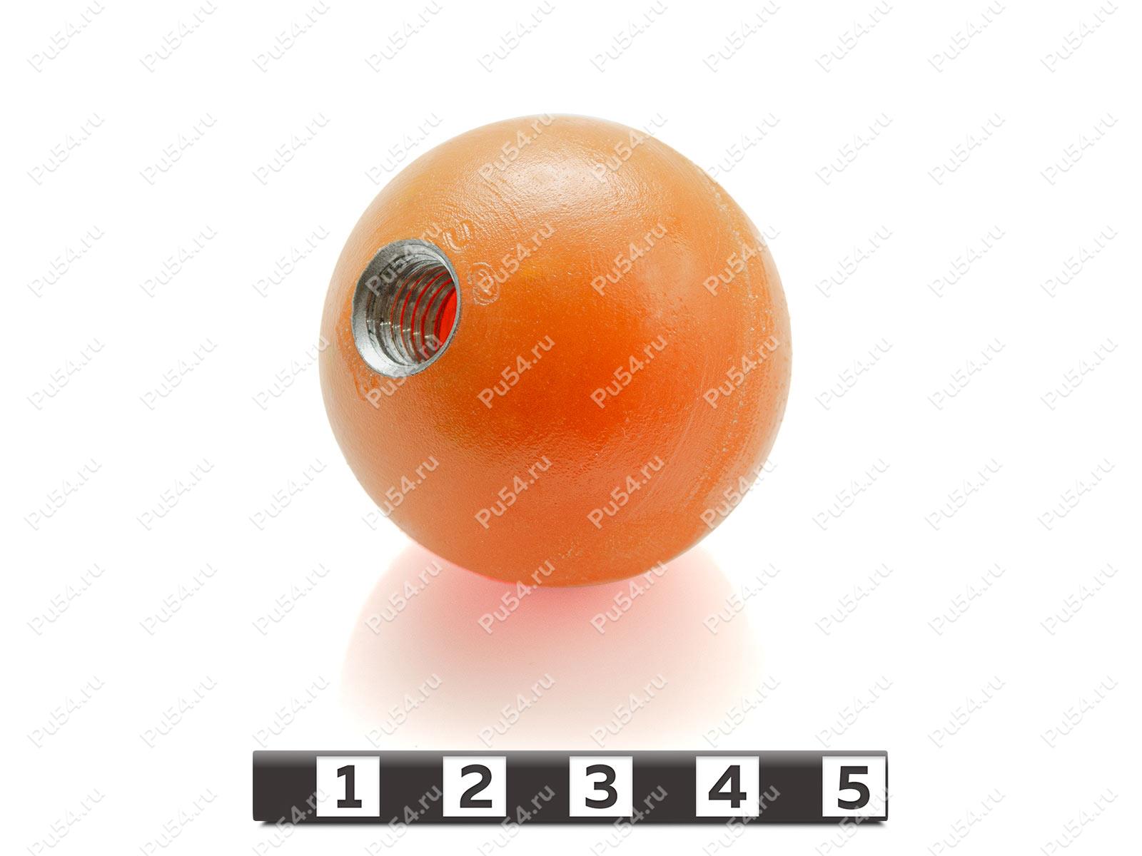 Polyurethan bola, M10 (type 1), Código de product 62-10-040-01, Poliuretano, PU54/K72/темно-оранжевый, Imagen №1
