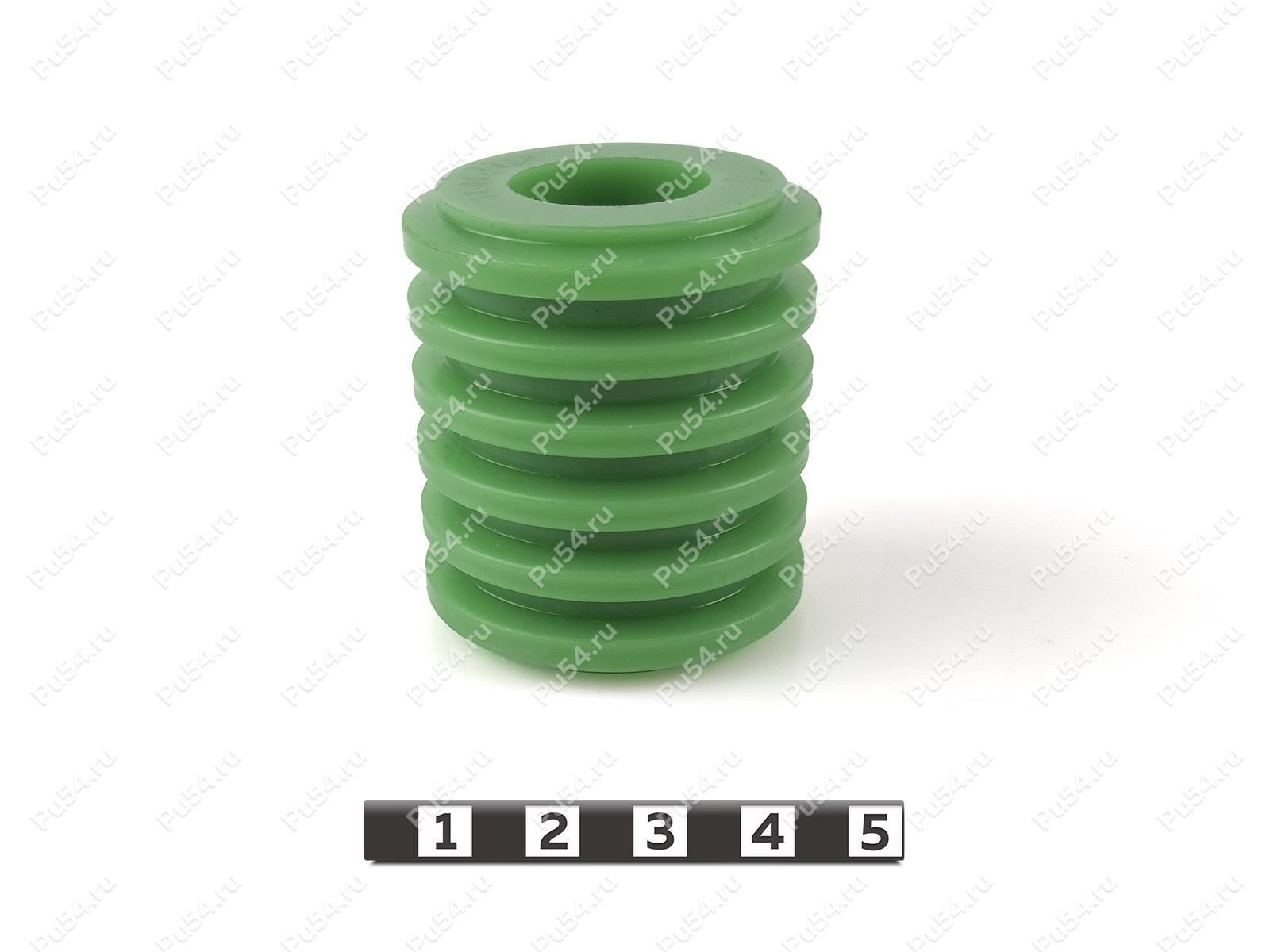 Втулка упругая D53,7 х d25,9 х H60, Código de product 33-01-1496, Poliuretano, PU54/M80/зеленый, Imagen №1