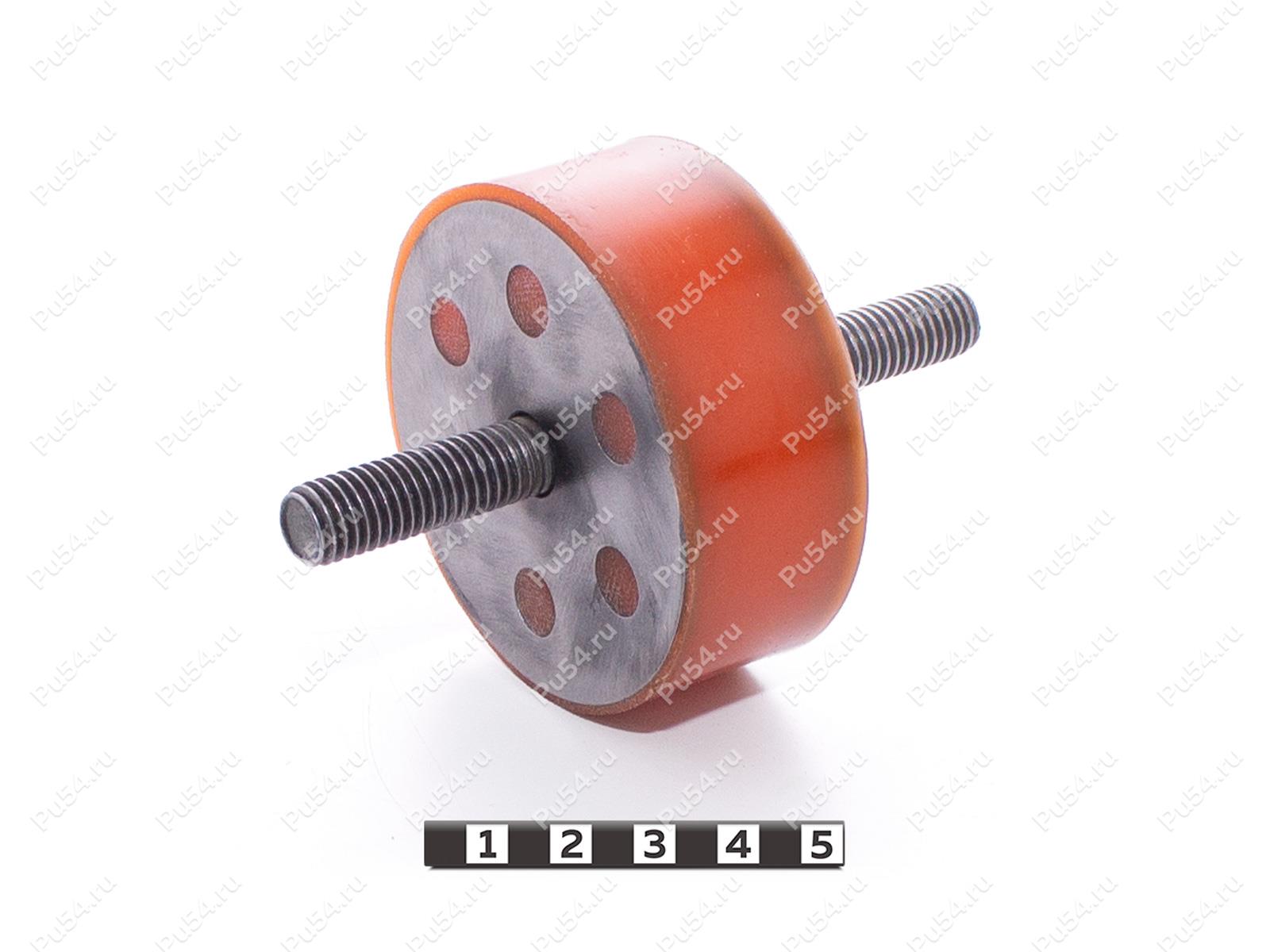 Виброопора D 75 x H116, Código de product 33-12-042, Poliuretano, PU54/M72/оранжевый, Imagen №1