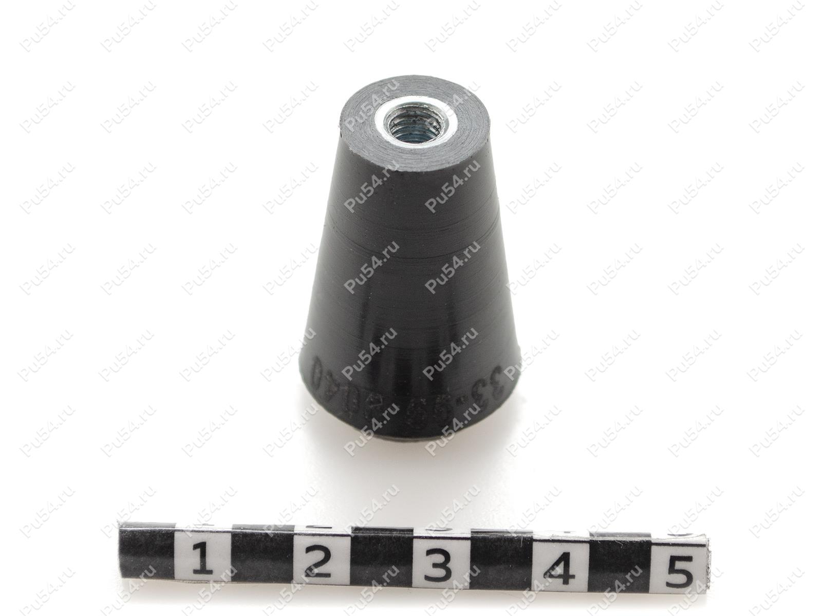 Handle tapered with internal threaded hole M5, Código de product 33-99-9040, Poliuretano, PU54/M80/черный, Imagen №1