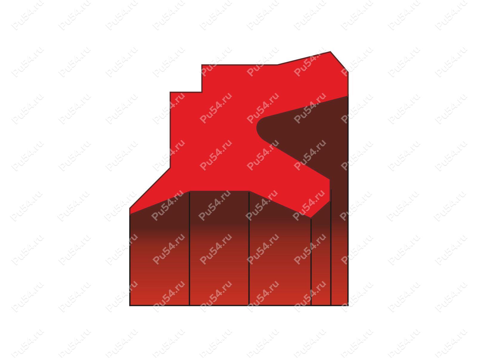 Грязесъемник 12х20х18х15,5х4х8 аналог K10-012 PU KASTAS P8 GPW 12 DA17 DSR-U AD51, Código de product 70-02-000002, Poliuretano, PU54/M92/красный, Imagen №1