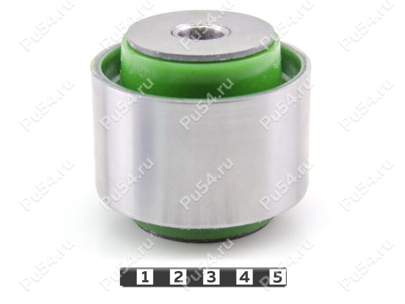Trailing arm silent block, rear suspension (pressed-in), Código de product 2-06-22121, Poliuretano, PU54/M80/verde, Imagen №1