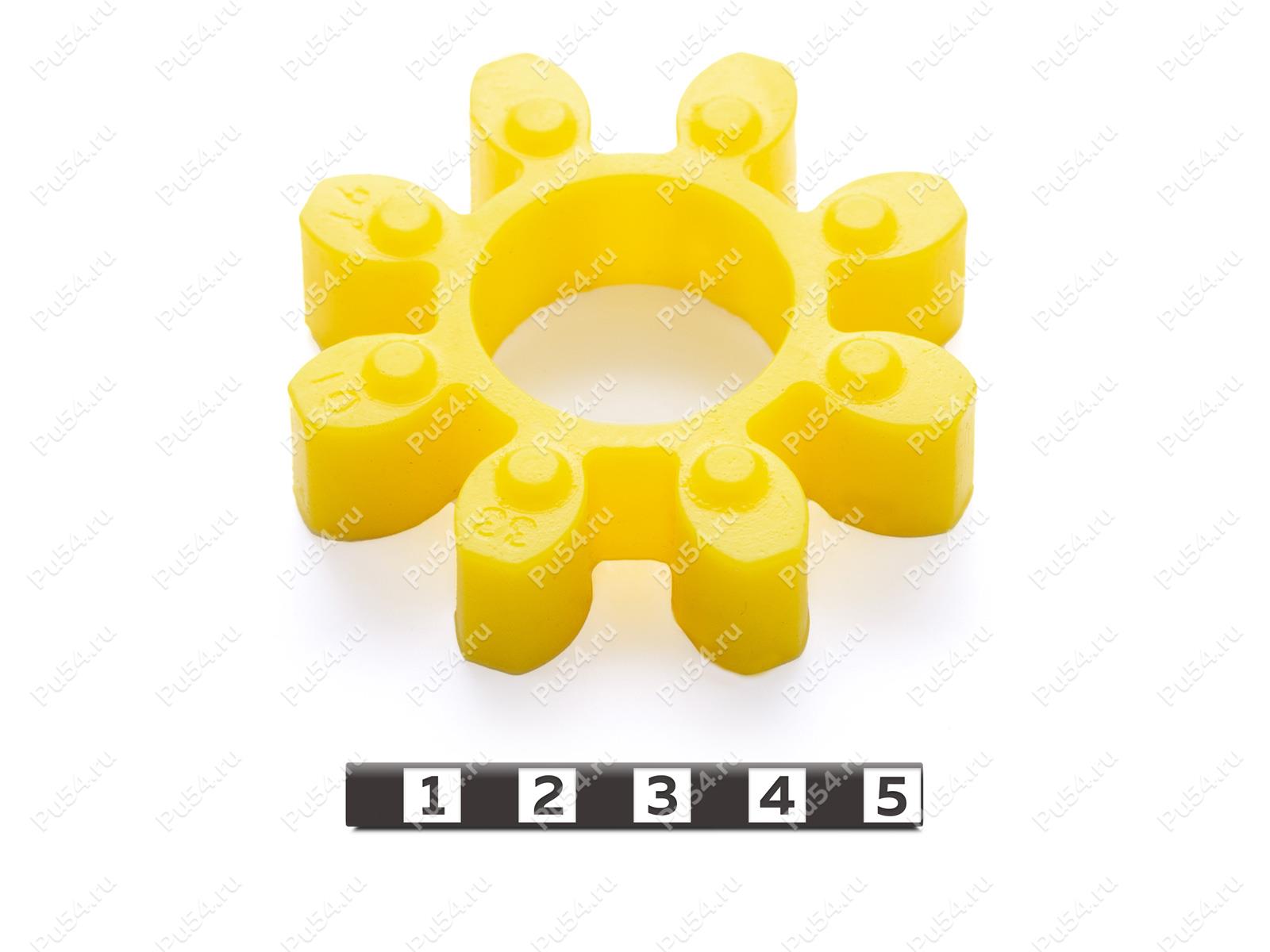 Вставка упругой муфты эластичная (звездочка) D65 x d29 x H 15 мм, Código de product 33-01-1613, Poliuretano, PU54/M95/желтый, Imagen №1