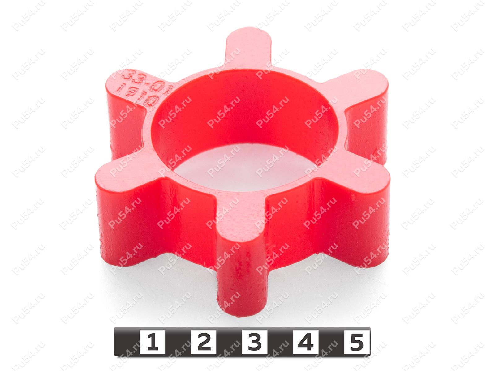 Вставка упругой муфты 67*38*21, Código de product 33-01-1910, Poliuretano, PU54/M92/красный, Imagen №1
