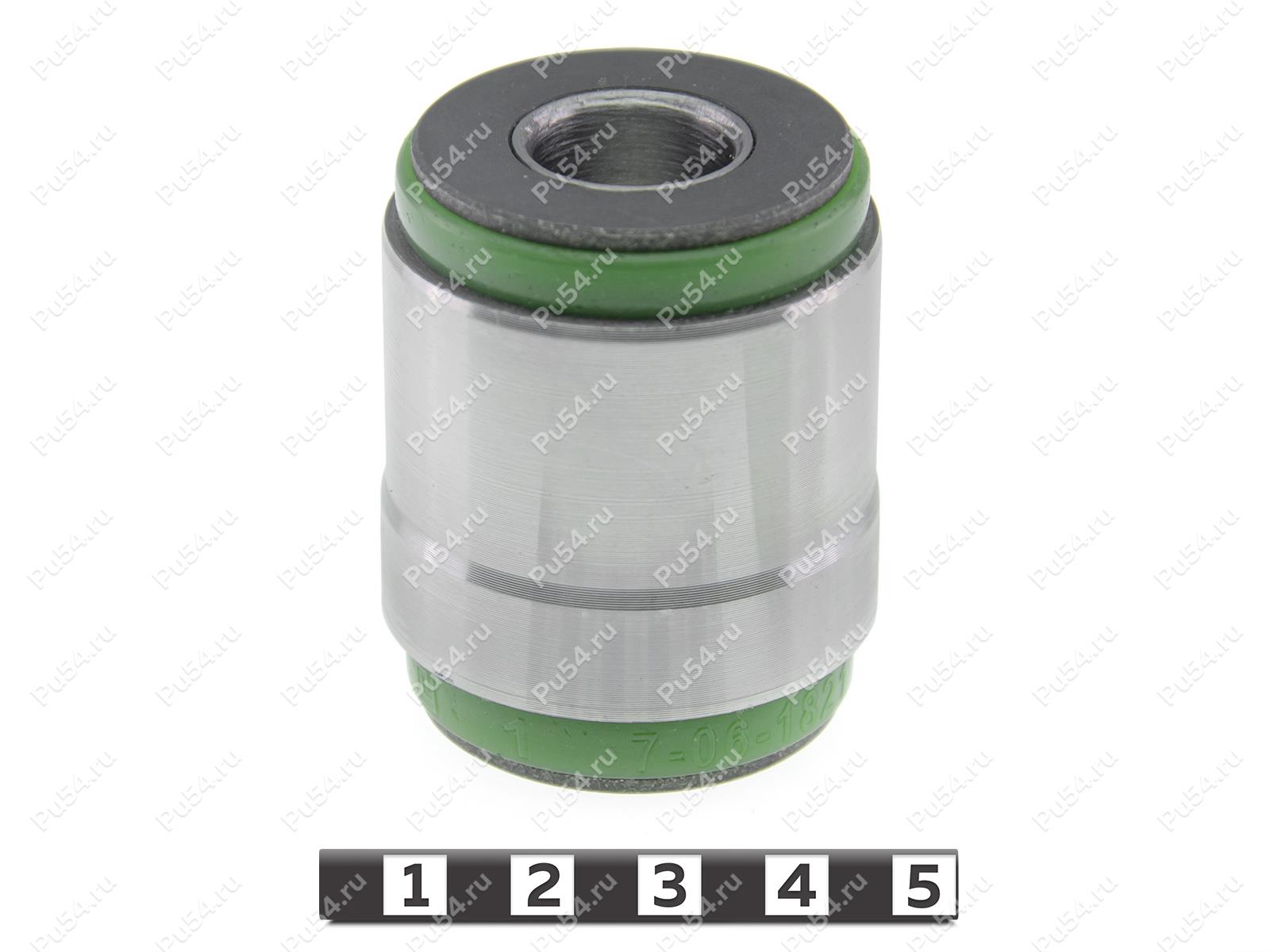 Buje del brazo de resorte inferior de la suspensión trasera a la carrocería, presionado, Código de product 7-06-1821, Poliuretano, PU54/M80/verde, Imagen №1